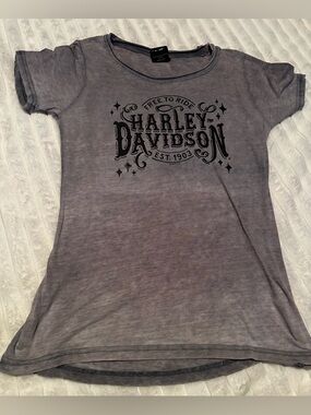 Harley-Davidson Women's Gray Short-Sleeve Logo Tee
